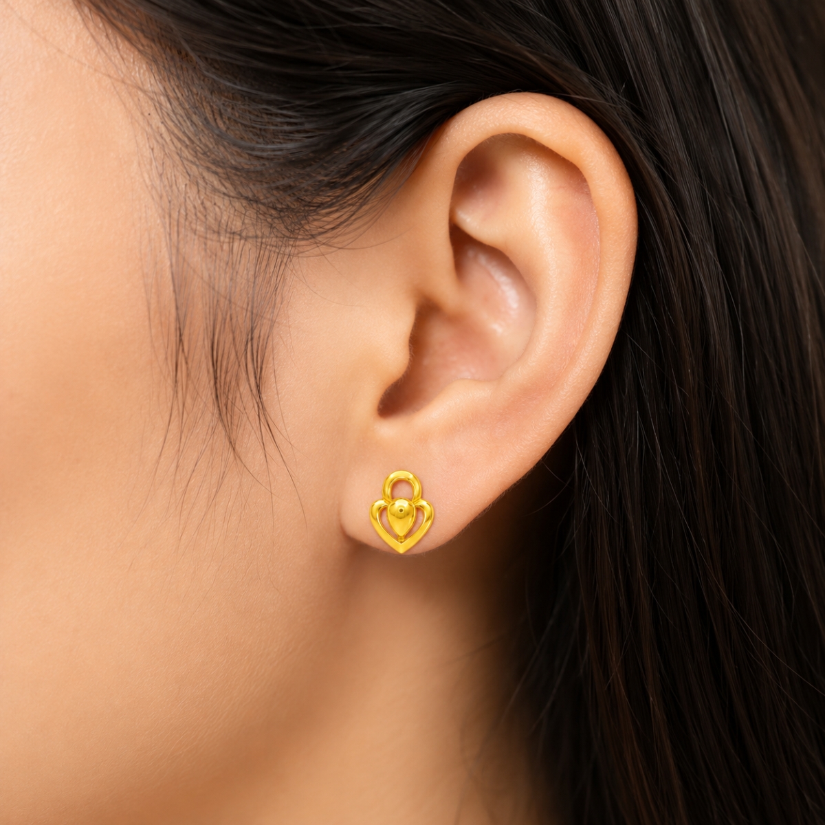 18K Gold Heart Design Tops For Women And Kids